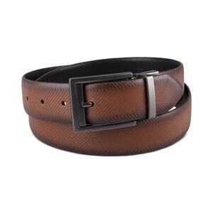 Alfani Men's Faux Leather Reversible Texture Embossed Dress Belt EK36